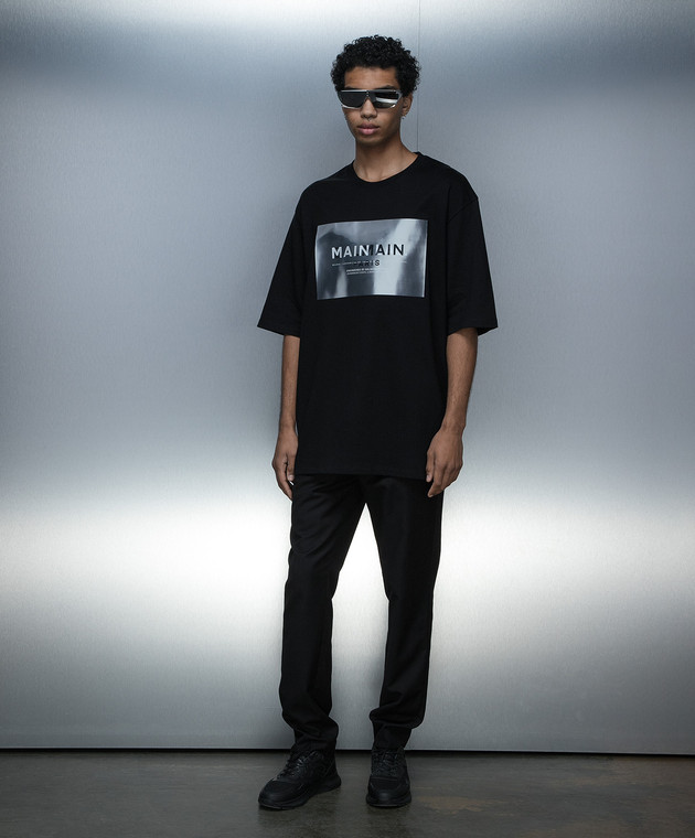 Balmain - Black Main Lab Holographic Logo T-Shirt