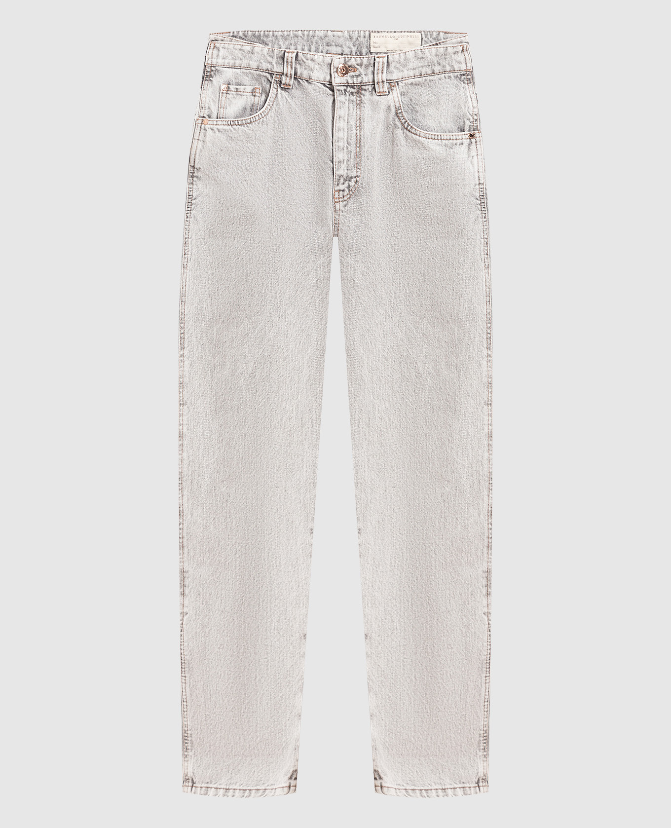 

Light gray jeans with monil chain Brunello Cucinelli, Серый