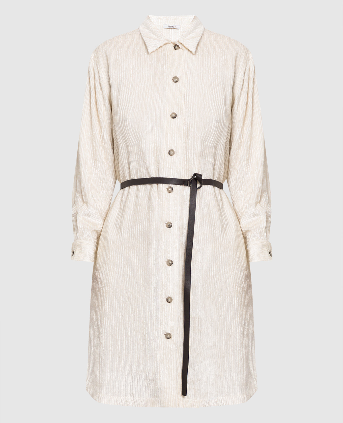 

Light beige velvet shirtdress Peserico