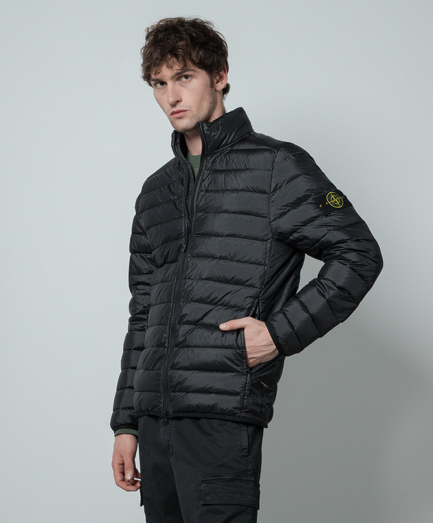 Stone Island Black puffer jacket with logo patch 801542424 buy with Czech Republic delivery at Symbol