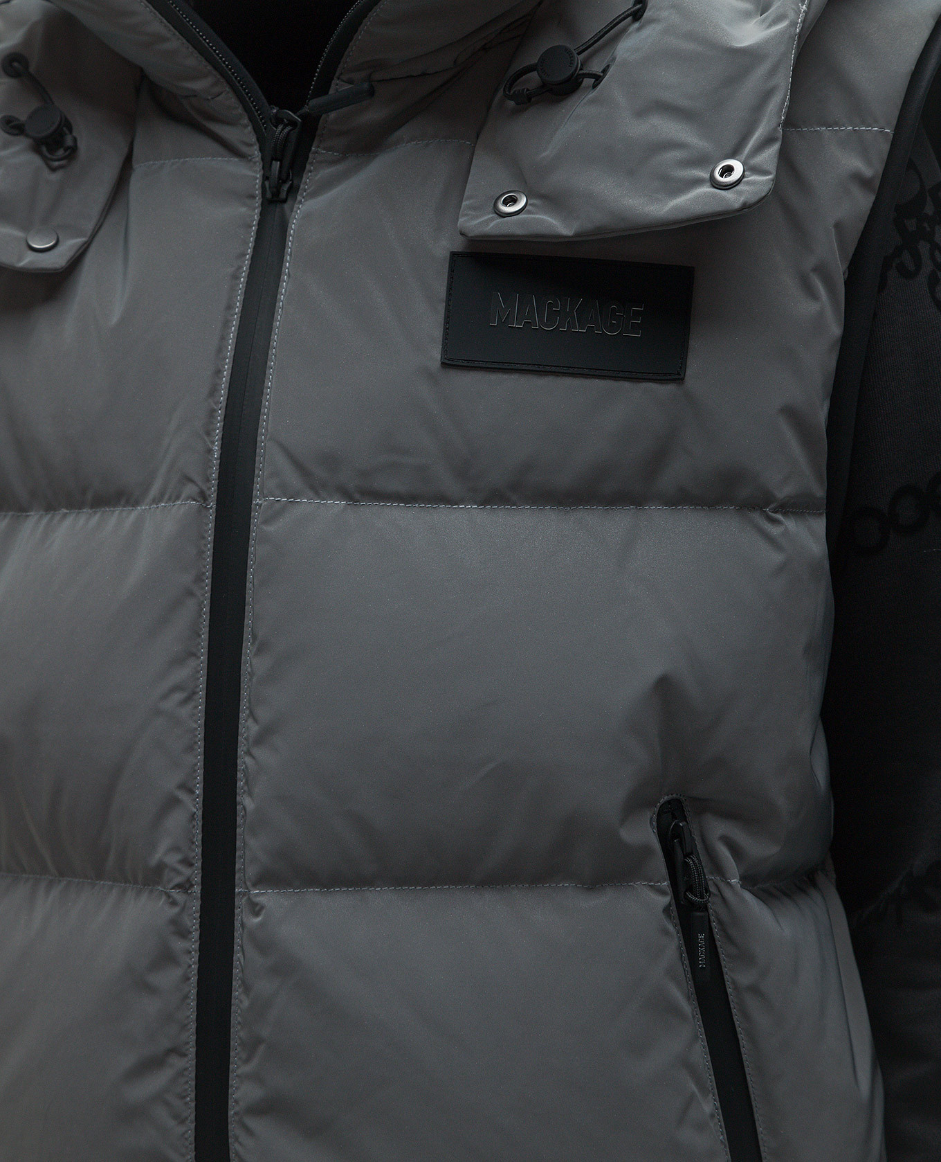 Hugh-Rf Logo Down Vest in Gray Mackage 5