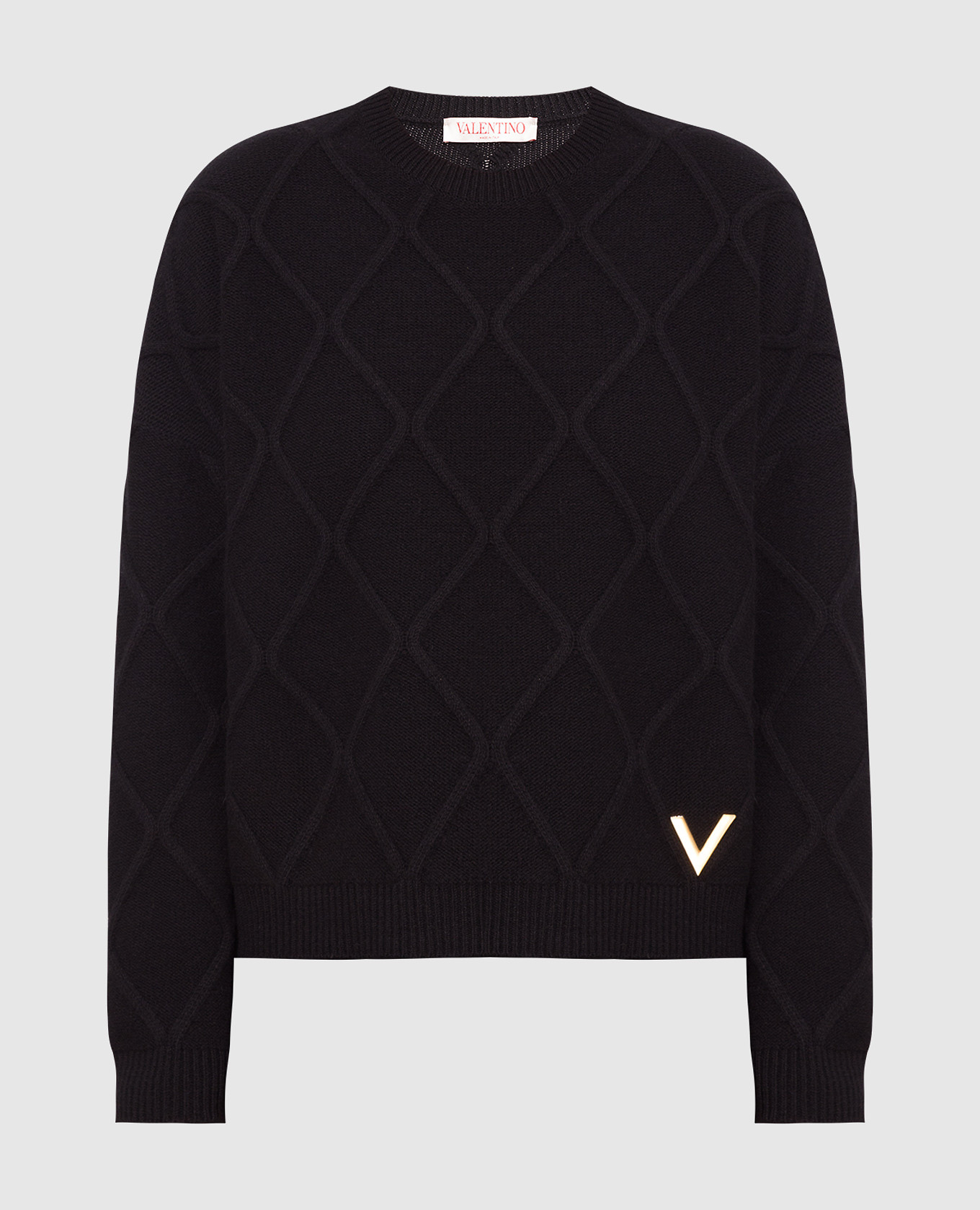 

Black jumper with textured wool pattern Valentino
