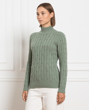 Babe Pay Pls Green sweater made of cashmere in a textured pattern MD9701305341TR