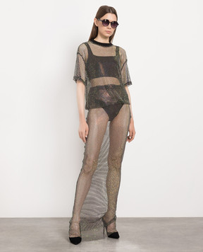 David Koma T-shirt with holographic crystals SS23DK62T