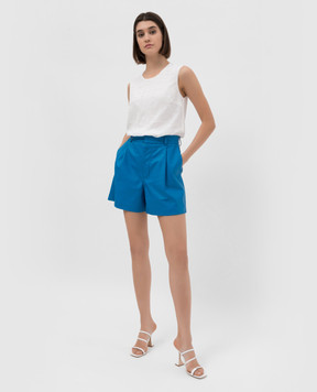 Simonetta Ravizza Blue leather shorts S02ST09L1