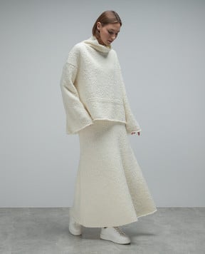 AERON Jessa white wool skirt JESSA