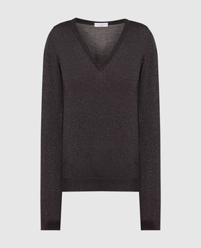 Brunello Cucinelli Gray pullover with lurex M41800032