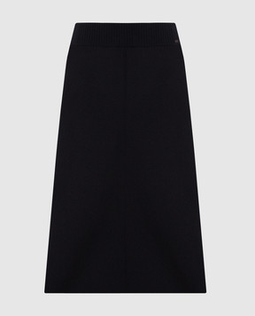 Agnona Black logo cashmere midi skirt KG060102K120H
