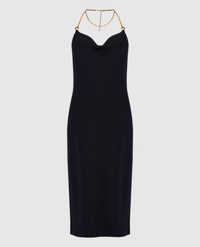 Bottega Veneta Black midi dress with a chain 773543V3O30