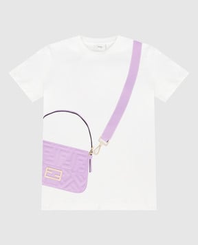 Fendi Children's white t-shirt with print JFI2427AJ812