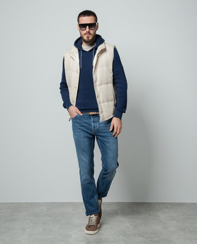 Brunello Cucinelli Blue jeans with logo patch M283PD3210