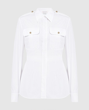 Alexander McQueen White blouse with pleating 757216QAAAD