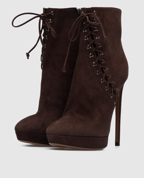 Alaia Brown suede ankle boots 4W3T066CC05