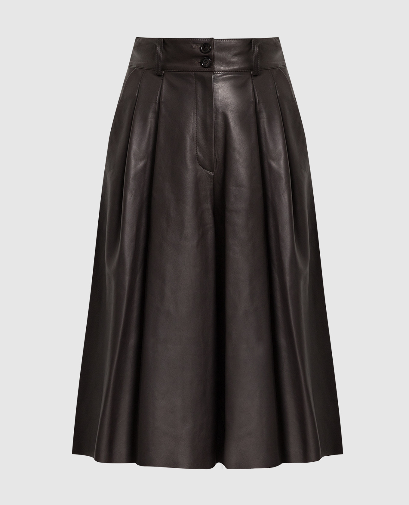 

Brown leather Bermuda shorts Dolce&Gabbana