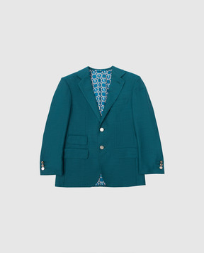 Stefano Ricci Children's emerald wool jacket Y3RF371000W901