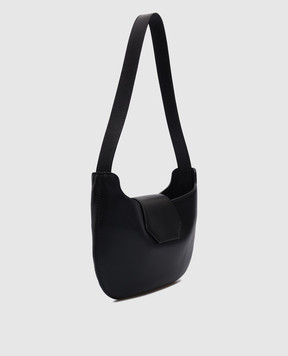 Babe Pay Pls Black leather hobo bag with logo MODELLO2