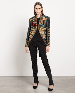 Dolce&Gabbana Green jacket with crystals I2532MFJMTK