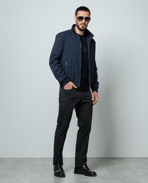 Stefano Ricci Black longsleeve made of wool with embroidery in the form of an eagle MNH4103191WV
