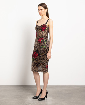 Dolce&Gabbana Brown dress in leopard print J61392FSEGZ
