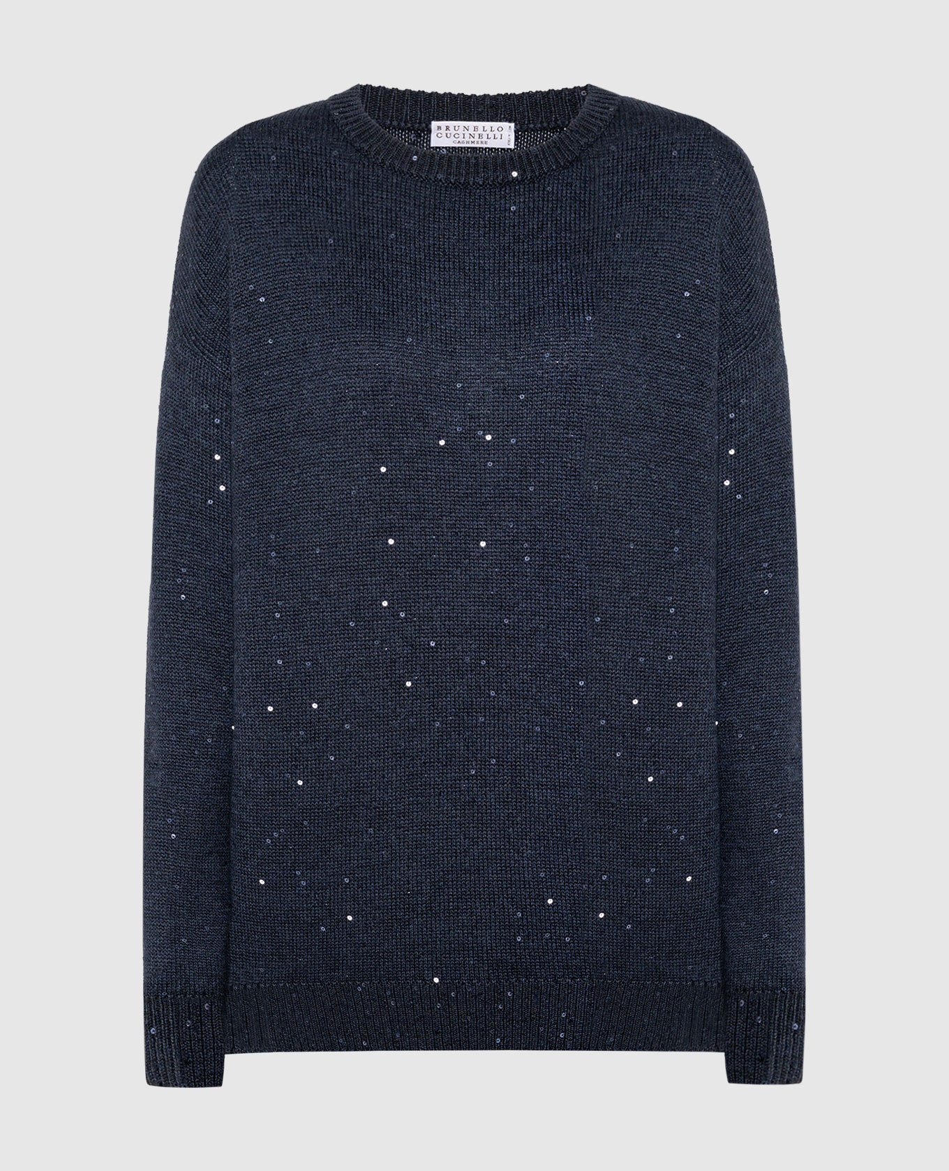 

Blue cashmere and silk jumper with sequins Brunello Cucinelli