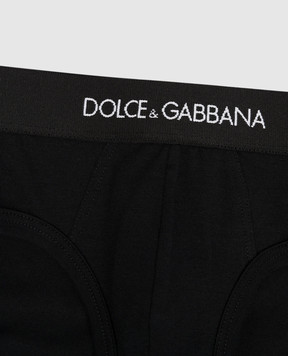 Dolce&Gabbana Children's set of black briefs with logo L4J700G7OCT