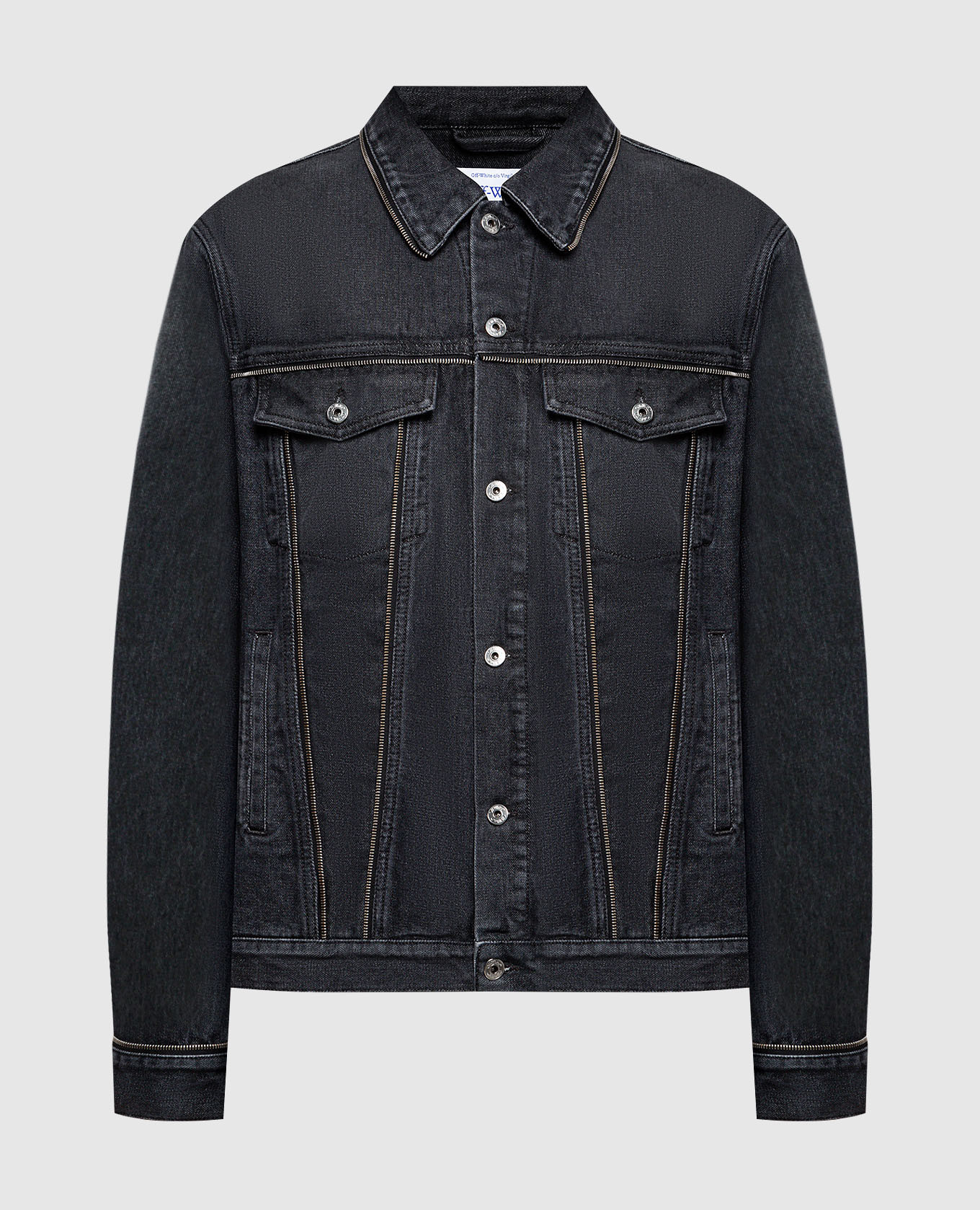 

Black denim jacket with zippers Off-White