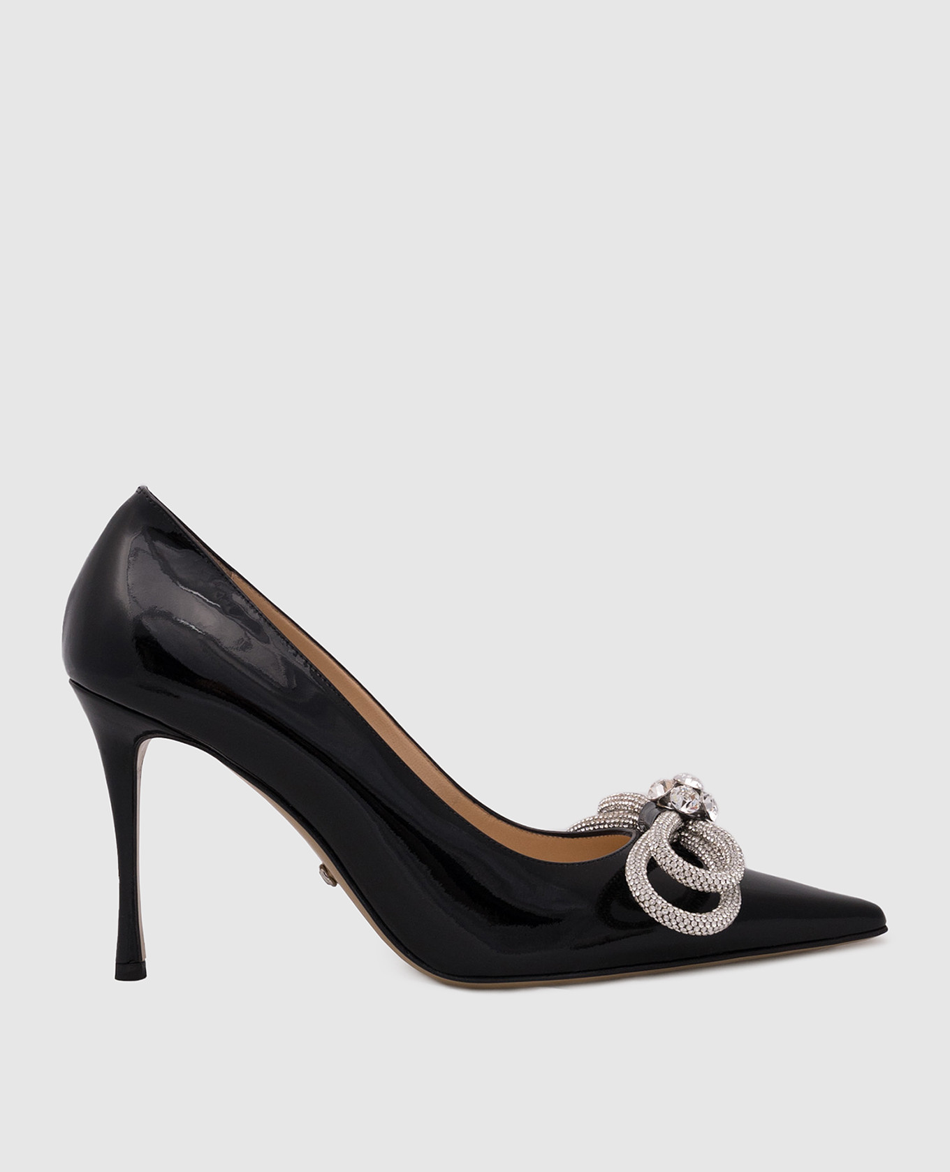 

Black patent leather DOUBLE BOW pumps with crystals Mach&Mach