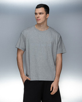 Givenchy Gray melange t-shirt with reflective logo print BM71KQ3YJ9