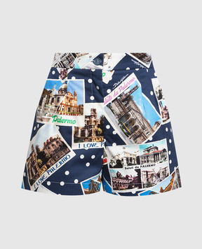 Dolce&Gabbana Blue shorts in Palermo print FTAGOTFSFGQ
