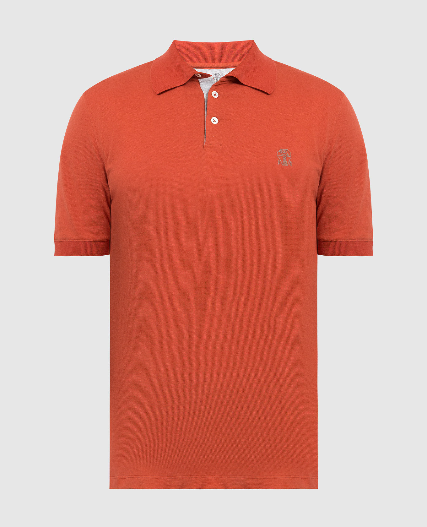 

Orange polo with logo print Brunello Cucinelli