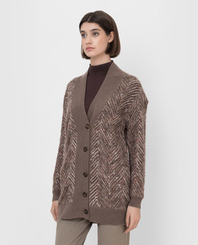 Brunello Cucinelli Cardigan in a pattern with sequins M7XR01806