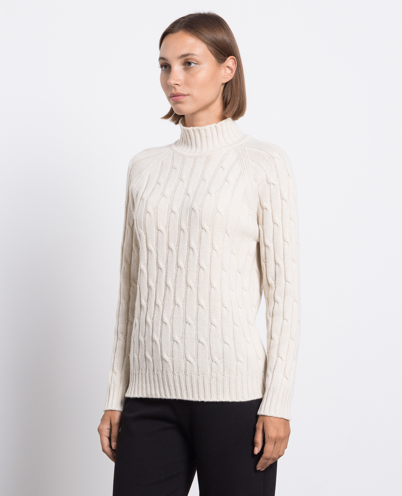

White sweater made of cashmere in a textured pattern Babe Pay Pls