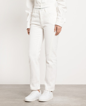 Off-White White jeans with logo patch OWYA054S23DEN002