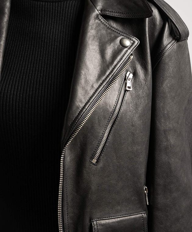 Max Mara Sportmax - Samanta black leather jacket SAMANTA