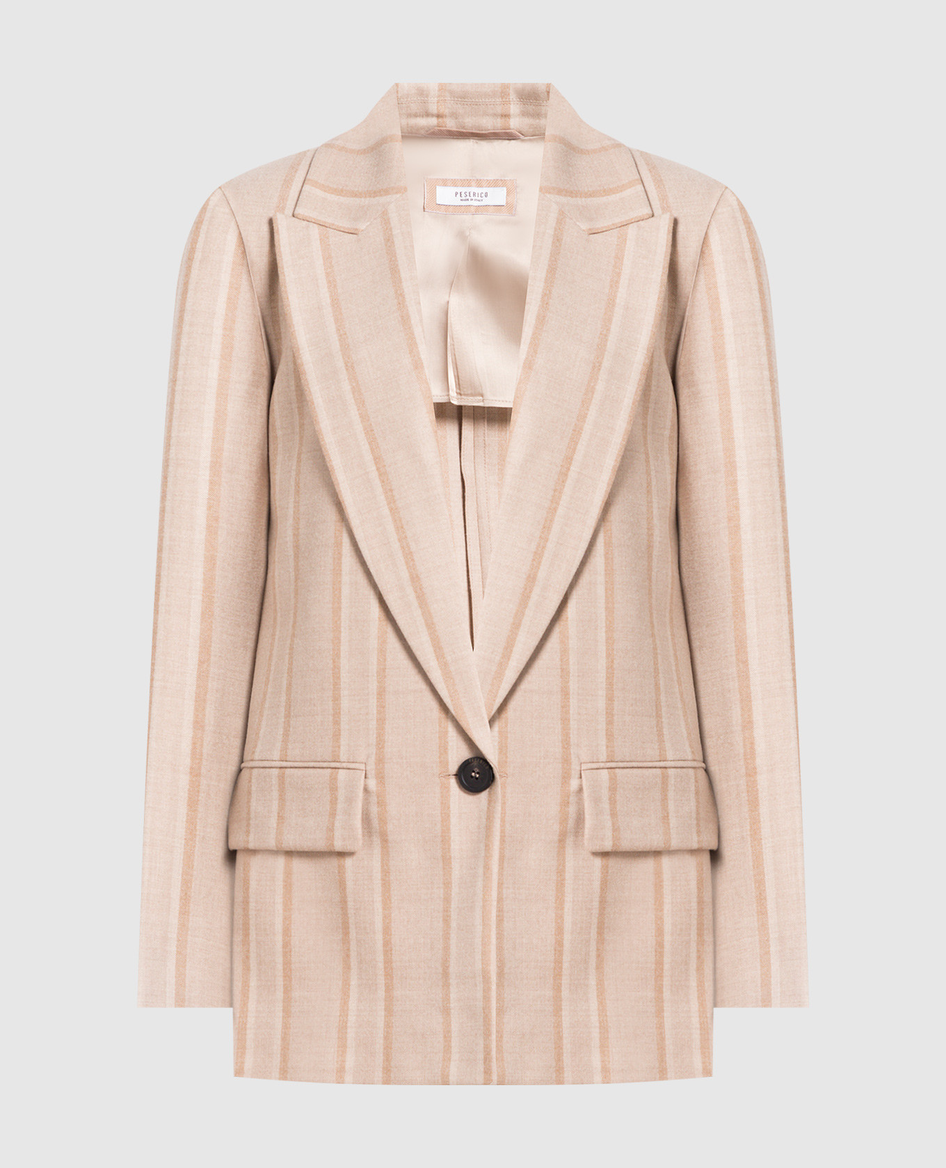 Brown striped wool jacket peserico