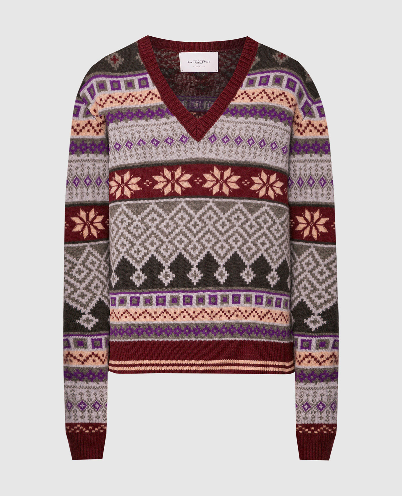 

Green wool jacquard pullover Ballantyne