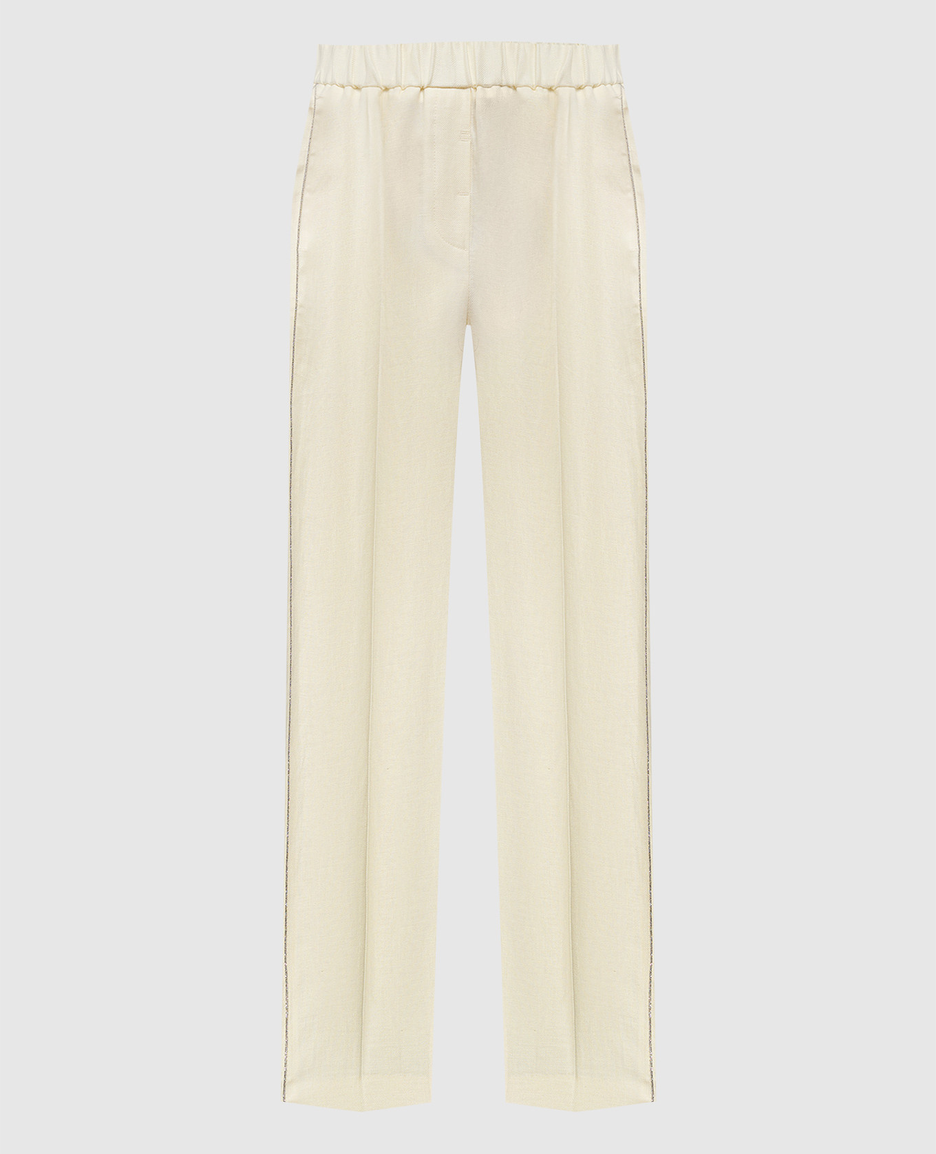 

Yellow linen pants with monil chain Peserico
