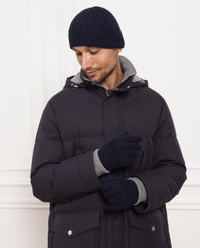 Brunello Cucinelli Navy blue cashmere gloves M2293118