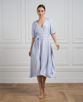 Bally Blue logo print midi dress L6BA342FVI050