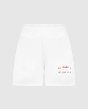 Ermanno Scervino White shorts with logo embroidery D425P305RSAFBC