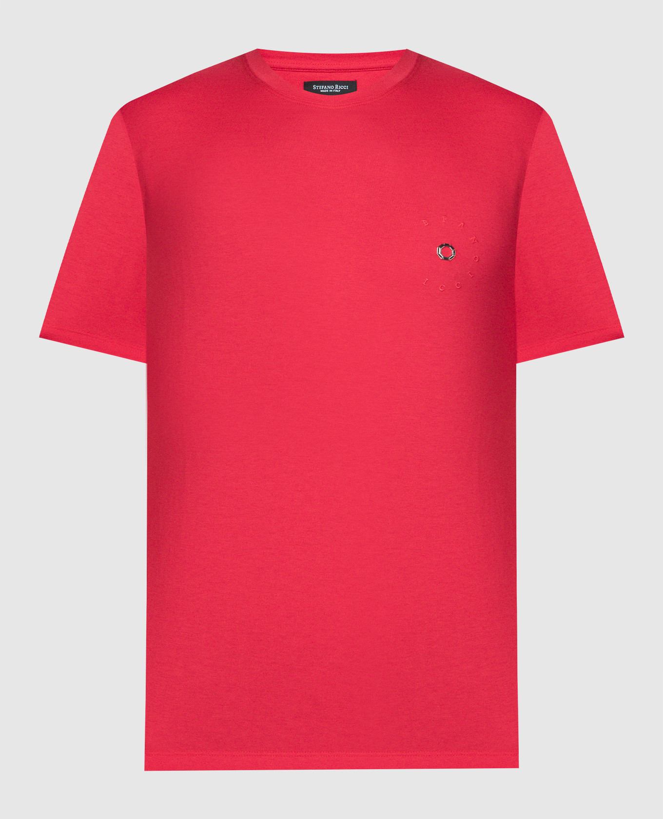 

Red t-shirt with logo embroidery Stefano Ricci