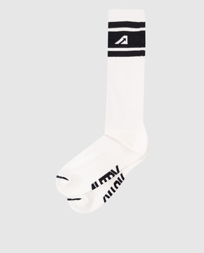AUTRY White socks with contrasting logo A54ESOPU62WK