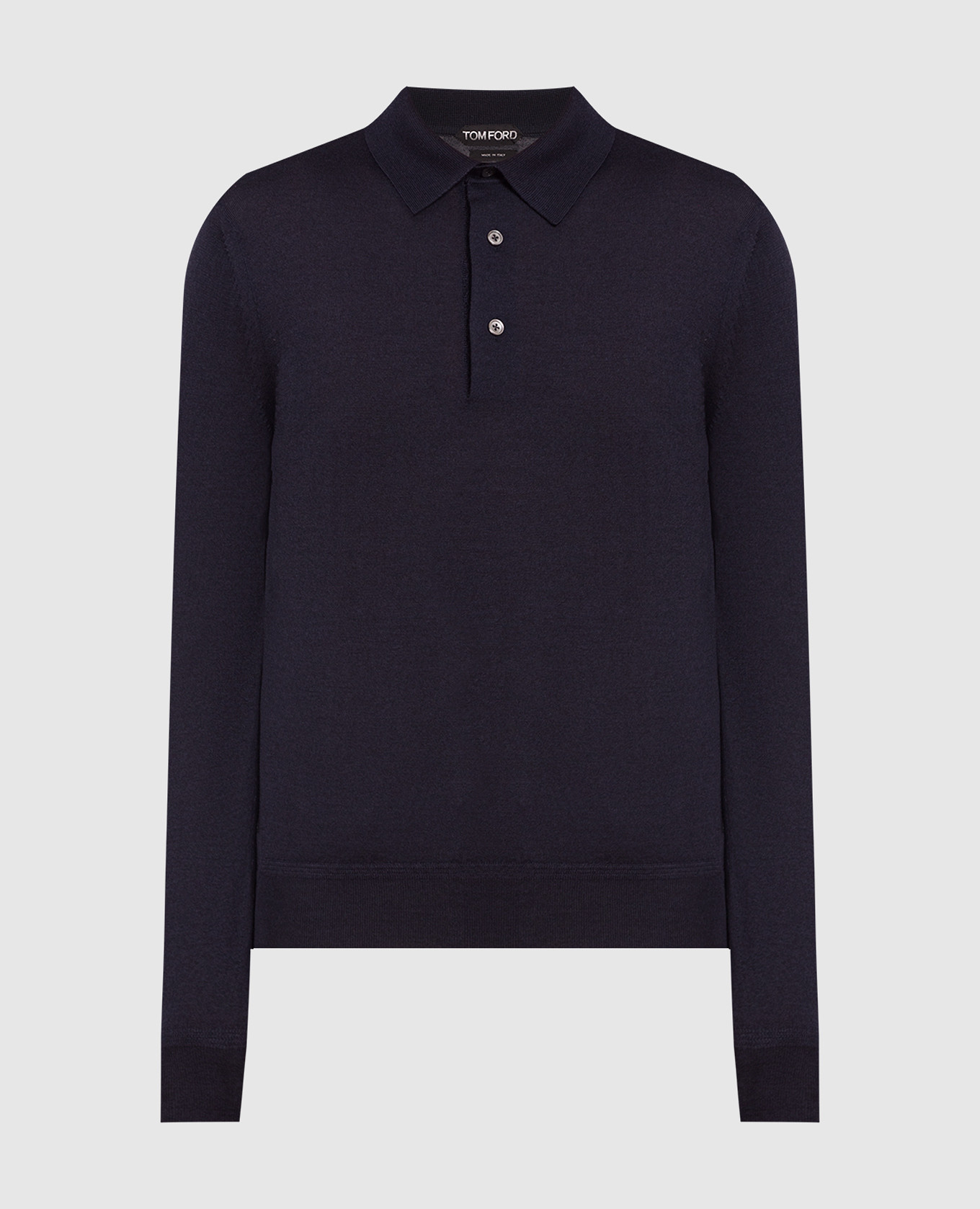 

Navy blue cashmere and silk polo Tom Ford, Синий