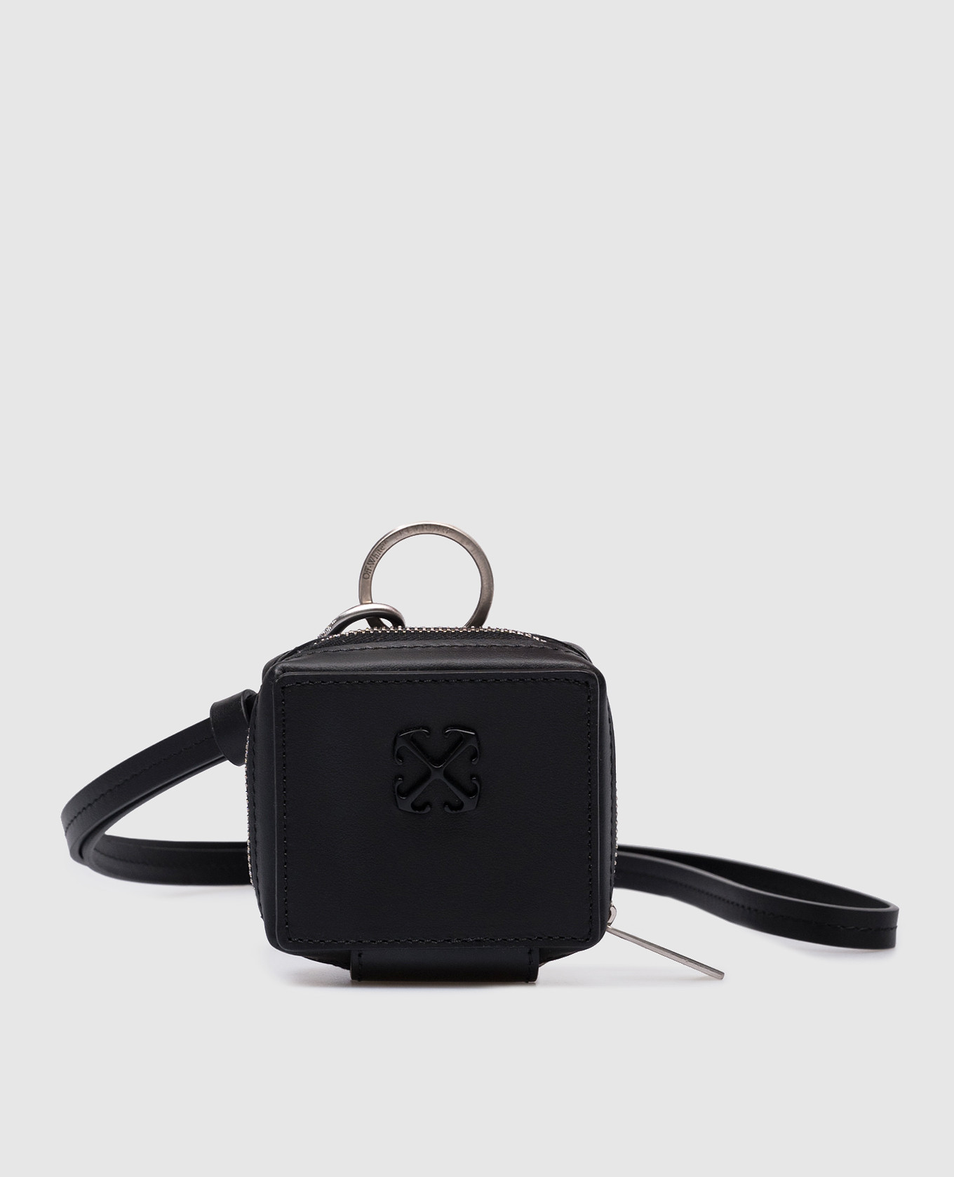 

Black leather case for AirPods with logo Off-White