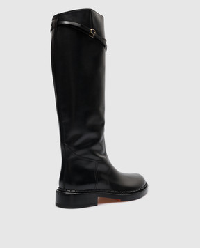 Santoni Black leather boots with straps WSAL70569BJ2TLGA