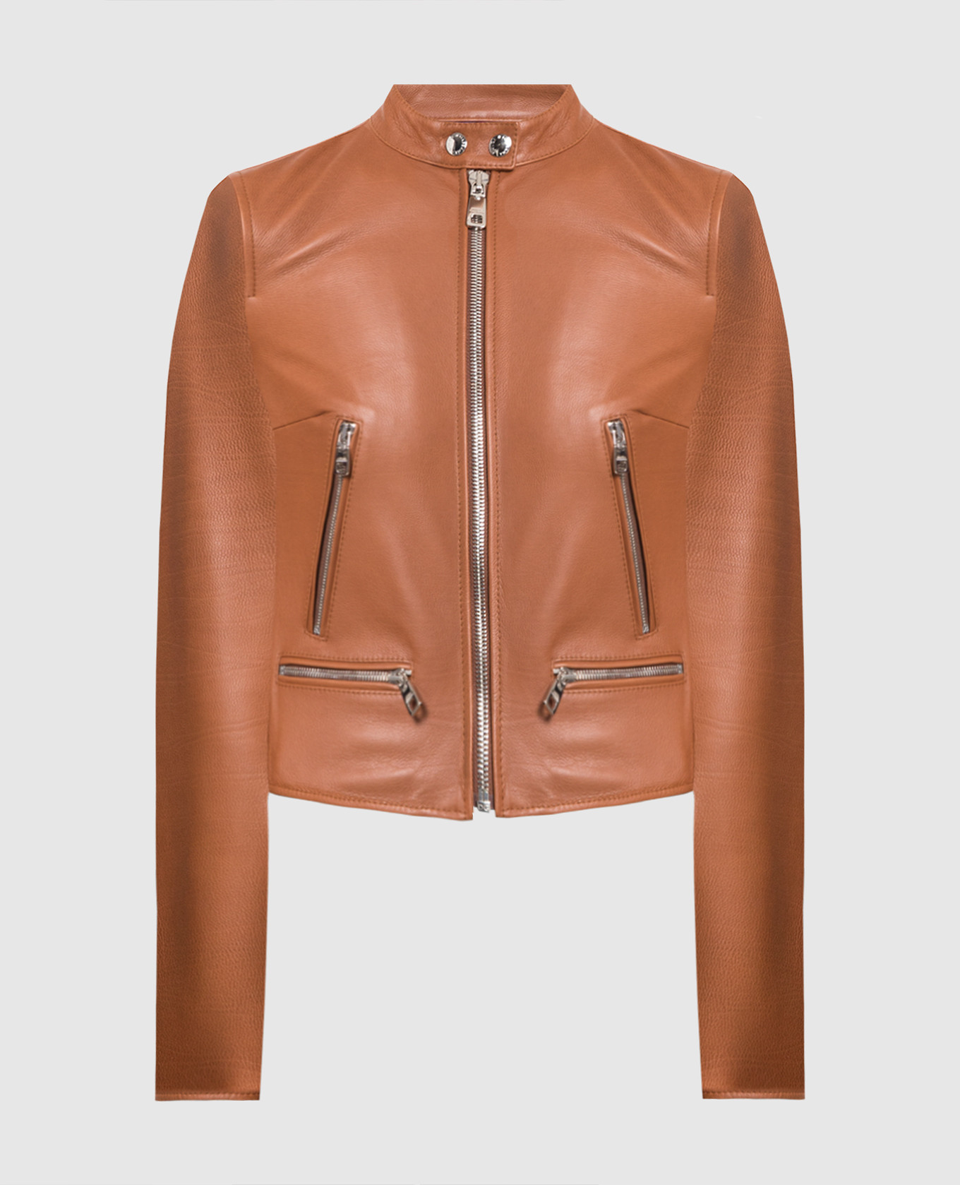 Brown leather jacket dolce&gabbana