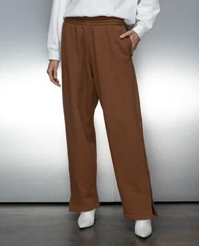 WARDROBE.NYC Brown sweatpants with zippers W2049R09