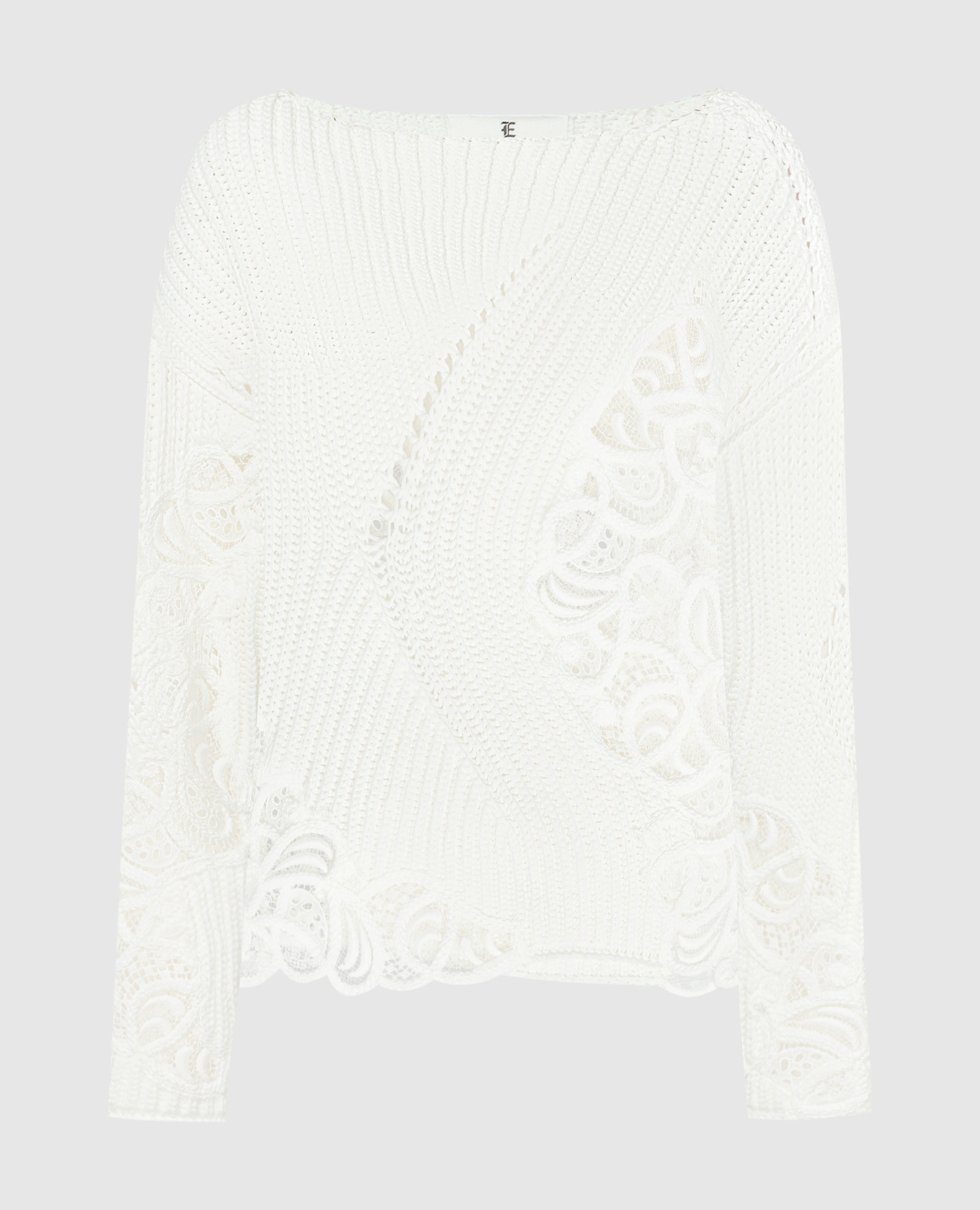 

White openwork sweater with lace Ermanno Scervino