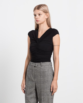 Michael Kors Black draped bodysuit BW391F0026