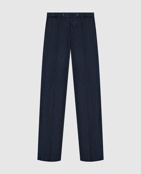 Stefano Ricci Children's blue pants made of wool and cashmere Y1T0900000HC2952